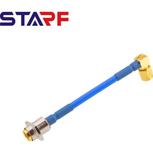 2-hole flange-mounted RF connector with internal thread for BMA-KFB3 to SMA bent male RG402 cable