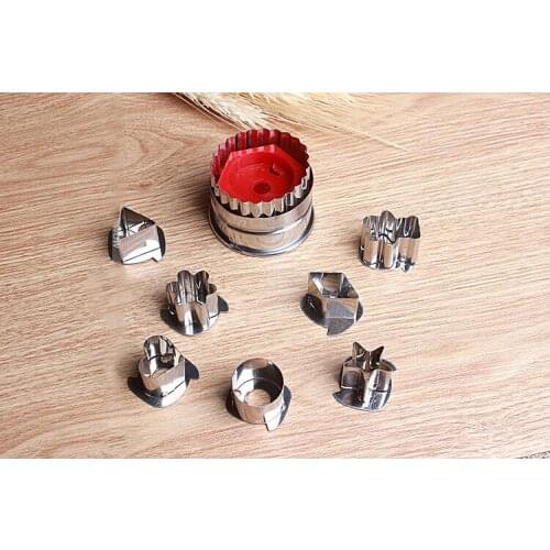 7pcs/lot Stainless Steel DIY Vegetable Fruit Cutting Tool Cookie Cutter Stencil Sandwich Embossed Mold Cake Baking Mould ELB 005
