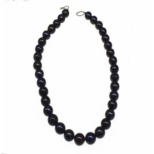 AA black pearl round keshi pearl 11-14mm FPPJ wholesale nature for DIY jewelry loose beads 40cm EDISON