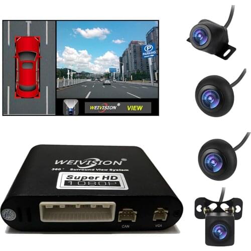 Weivision 360 bird View Car recording Panoramic View, All round View Camera system with 4 ch DVR for car SUV Van Pick up Jeep