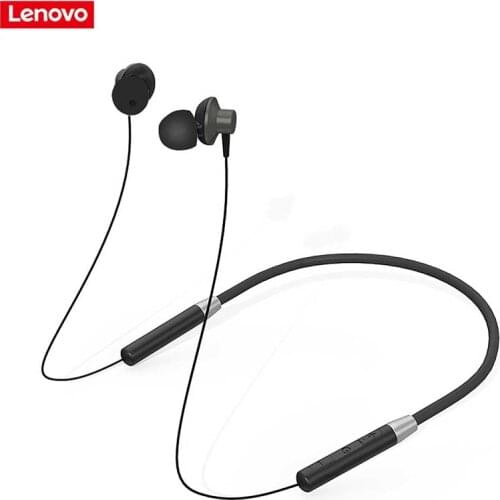Lenovo White HE05 Bluetooth Headphone Wireless Earphone BT5.0 Sports Sweatproof Headset IPX5 with Mic Noise Cancelling New