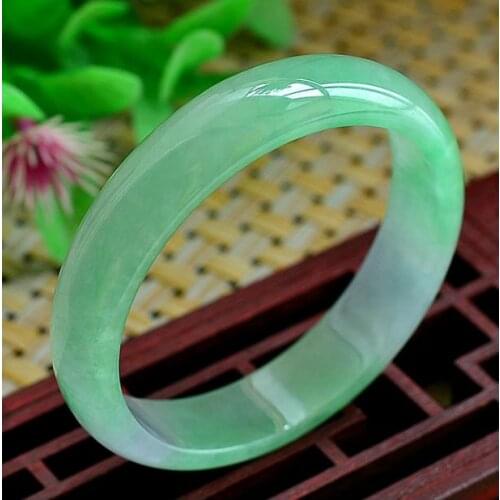 Bracelet ice waxy species Burmese jade bracelet Piaoyang green jade bracelet bracelet 59MM 00136
