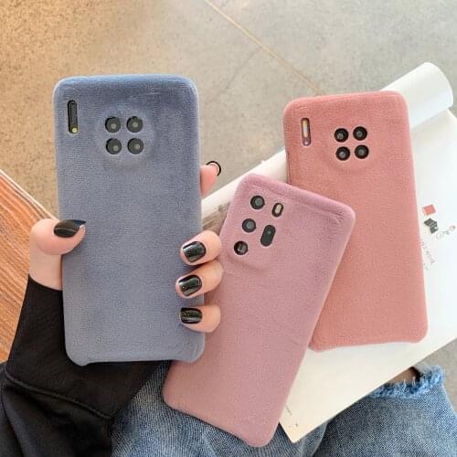 Ice Velvet Flannel Cloth Phone Case for Huawei P30 P40 Mate30 Nova5 Pro Nova6 Nova7 Phone Shell Cover