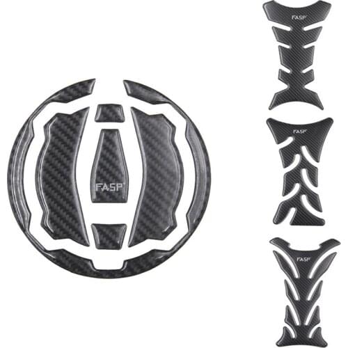 Black Carbon Fiber Waterproof 3D Motorcycle Fuel Gas Oil Cap Tank Pad Decal Sticker For Kawasaki Z650 Z900 Versys X300 Ninja650