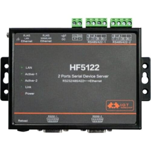 Dual serial port to Ethernet RS232 / 485/422 serial port server HF5122