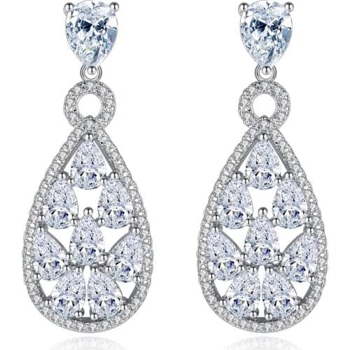 Elegant Water Drop Cubic Zircon Exquisite Wedding Party Drop Earrings Drop Earring Sparkling Luxurious