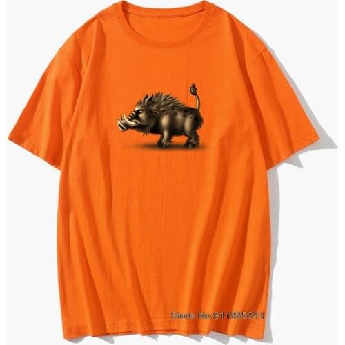 Orange Color T Shirts For Guys Animal Boar T-shirts Print Cotton Tops Shirts On Sale Crewneck Comfortable Tee Shirt Top Quality