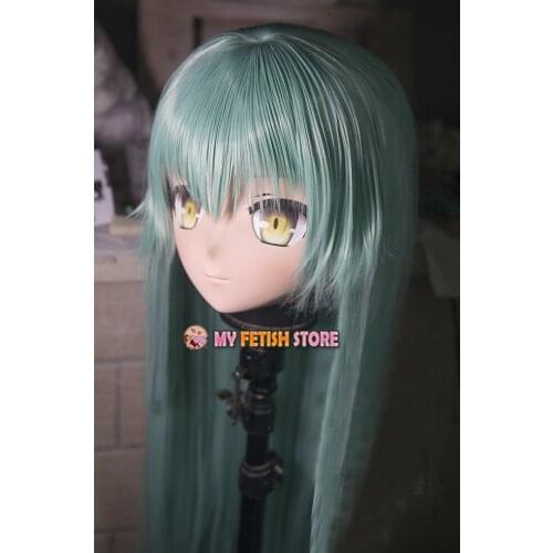 KM114) Handmade Female Resin Crossdress Pretty Girl 3/4 Head Lolita Doll Mask Japanese Anime Cosplay Kigurumi Mask Crossdresser