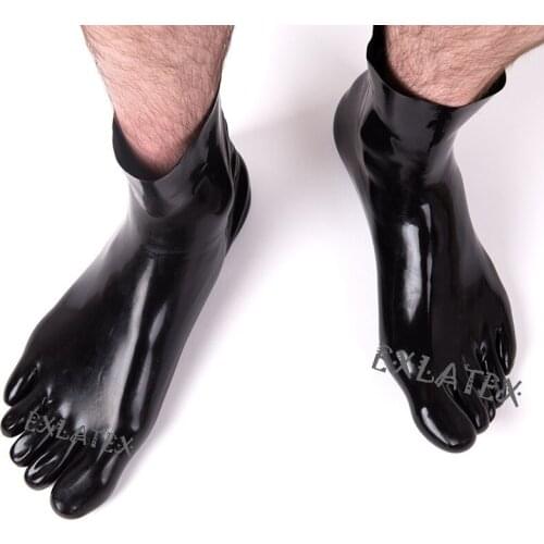 Latex Sock Stockings Tights Erotic Lingerie Unisex Latex Rubber Costumes Accessory Fetish 3D Short Toes Socks Erotic Underwear