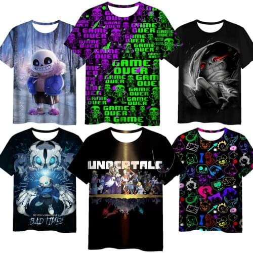 Summer Men UNDERTALE Sans And Papyrus 3D Print T Shirts Unisex Cartoon Anime T-shirts Male Short Sleeves Tshirts Streetwear Tops