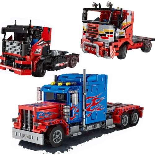 Mould King 15001/15002/15003 City Power Bricks Series 3 Styles App Control RC Transport Truck Building Blocks Bricks Boy Toys