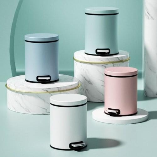 Recycling Bedroom Cute Trash Can Pink with Lid Small Waste Container Trash Can Sorting Toilet Rangement Cuisine Storage ED50TC