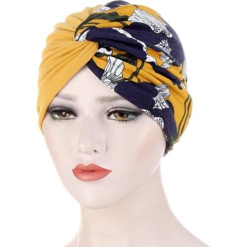 Muslim Headscarf Bonnet Double Color Twisted Turban Hat for Women Female Head Wraps Turban Femme Musulman Islamic Headwear