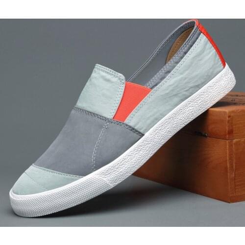 Men Classic Canvas Shoes Casual Sneakers Mens Lazy Shoes Moccasin Men Slip On Loafer Washed Denim Casual Flat Loafers N6-179