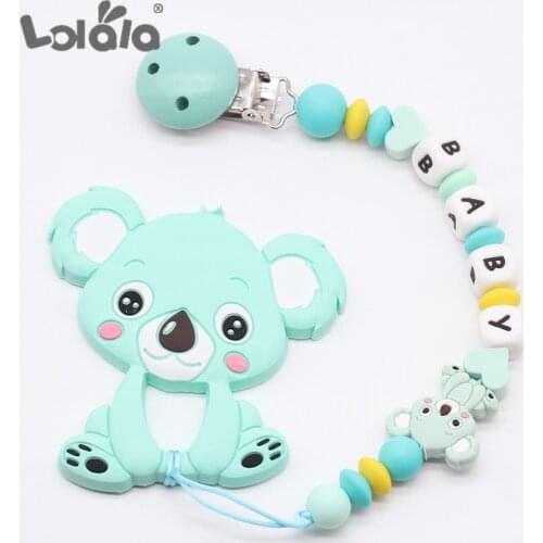 Personalized Name DIY Silicone Beads Dummy Clip Nipples Holder Cute Pacifier Clips Soother Chains Baby Teething Toy Baby Chew
