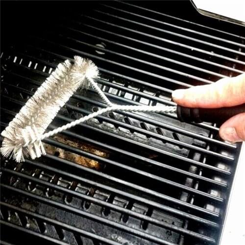 Durable 12inch Barbecue Grill BBQ Brush Stainless Steel Wire Bristles Cleaning Brushes with Handle Cooking Tool Supplies