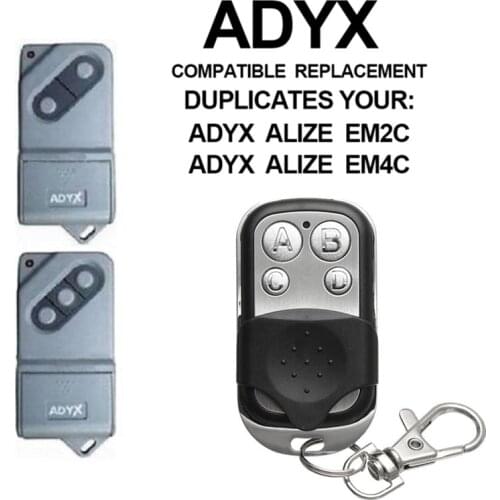 433Mhz Duplicator Copy ADYX Remote Control For ADYX ALIZE EM2C / ALIZE EM4C For Garage Door Gate Key Fob