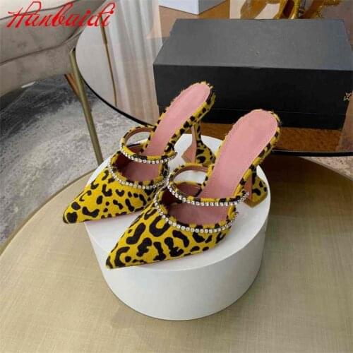 Pointy Women Slippers Crystal Women Shoes Sexy Flip Flops 9.5cm Heels Female Sandals Party Zapatos De Mujer Size 34-42 Shoes