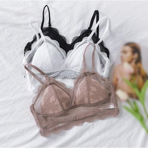 Sexy Lingerie Lace Bra Women Seamless Backless Bralette Underwear Low Back Bras Tank Tops