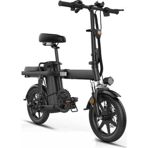 14 Inch Folding Electric Bike Lithium Battery Electric Bicycle Light Driving Adult Battery Detachable Aluminum Alloy E Bike 48V