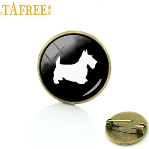 TAFREE Scottish Terrier dog brooches Limited Romantic accessories pin Formal dog silhouette Unicorn Horse Dragonfly badge T504