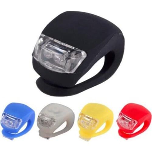 Bicycle Front Light Silicone LED Head Front Rear Wheel Bike Light Waterproof Cycling With Battery Bicycle Accessories Bike Lamp