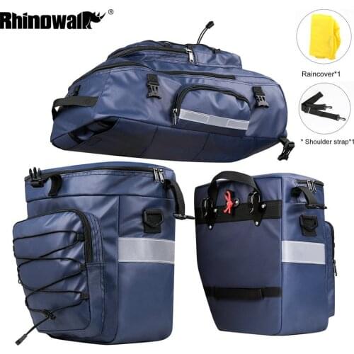 Rhinowalk Cycling Bags Upgrade 3 in 1 Bike Bags Rear Seat Trunk-Bag 65L Waterproof MTB Bicycle Pannier Luggage Backpack