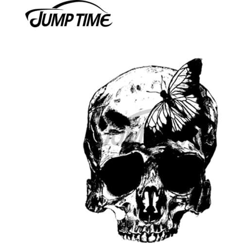 Jump Time 13 x 10.1cm For Paradise Lost Skull Car Stickers and Decals Occlusion Scratch Vinyl Waterproof Bumper Windows Decor