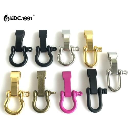 High Quality Adjustable O U Shape Anchor Shackle Outdoor Survival Rope Paracord Bracelet Buckle For Outdoor Sport Escape Tool