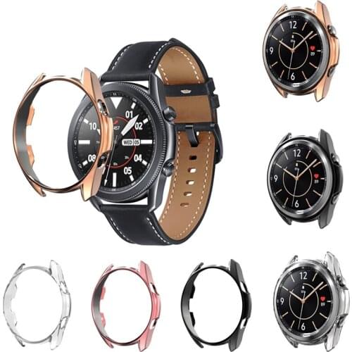 Plated PC Protective Cover Case For Samsung Galaxy Watch 3 41mm 45mm SM-R850/SM-R840 Bumper For Samsung Watch3 Edge Frame Shell