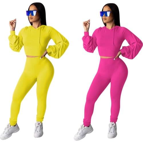 Womens hooded sports suit two-piece nightclub clothes