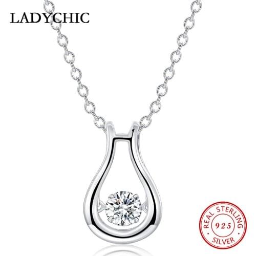 LADYCHIC Simple 925 Sterling Silver Bottle Pendant Necklace for Women Girl Dainty S925 Silver Wedding Jewelry Wholesale LNS1036
