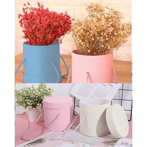 1Pc Round Flower Paper Boxes Hold The Bucket Gift Packaging Box Party Gift Box Candy Bar Party Wedding Gift Storage Box