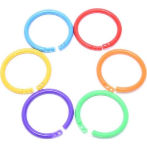 20Pcs 35mm Circle Loose Leaf Easy Rings Notebook Book Binder Plastic Hoops DIY Albums