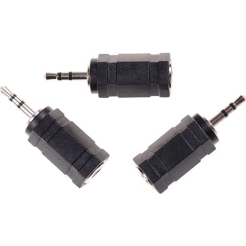 3 PCS/lot Black 2.5mm Male to 3.5mm Female Jack Stereo Connector Coupler Adapter Audio Cable Extension for MP3 DVD Headphone Car