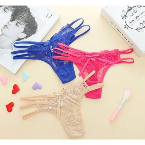 3pcs/Lot Women Panties Bandage Sexy Thong Underwear Briefs Lace Transparent G-String Ropa Bragas Tangas Calcinhas