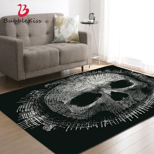 Bubble Kiss 3D Skull Printed Carpet For Living Room Bedside Flannel Rugs Home Bedroom Decoration Child Play Mat Tatami Floor Rug
