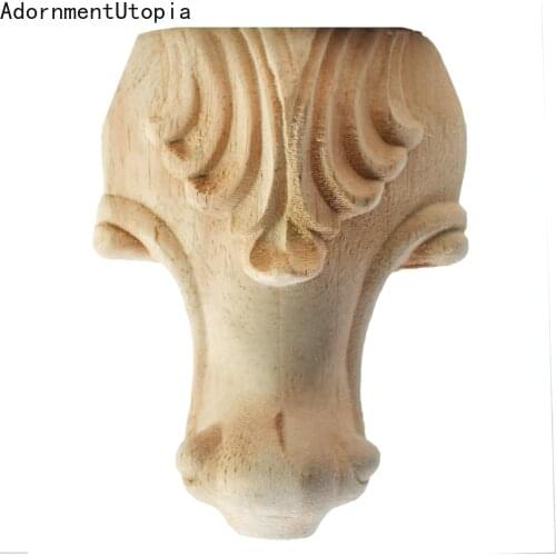 4PCS Strong Bearing Wardrobe Non Slip Wood Carved Coffee Table Furniture Legs Decoration Furniture Leg Chairs Sofa Feet