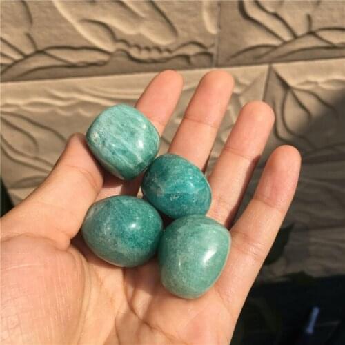 4pcs cute small size natural stones and minerals amazonite tumbled stone as pocket lucky gemstone as gifts for home decoration