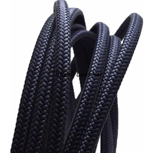 5m/lot Approx 10*6mm navy Wide Super Fiber Braided Leather Rope String Cord For Jewelry Making Bracelets Craft Jewelry Cords