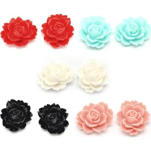 50Pcs Mixed Flower Resin Beads Decoration Crafts Flatback Cabochon Scrapbooking Fit Phone Embellishments Diy Accessories