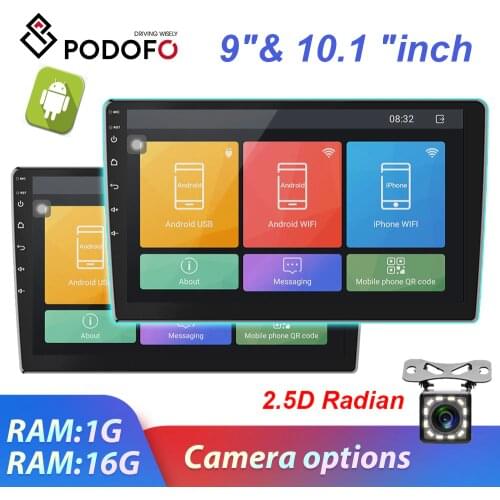 Podofo 10.1"/9" Car Multimedia Player 2 din Android Car Stereo WIFI Audio Mirrorlink MP5 Player For Volkswagen Nissan Hyundai