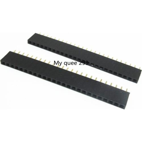 Free shiiping 20pcs 25P 2.54mm Female Header Single Row Straight Socket 1*25pin Strip Pitch Connector 2.54-1X25P