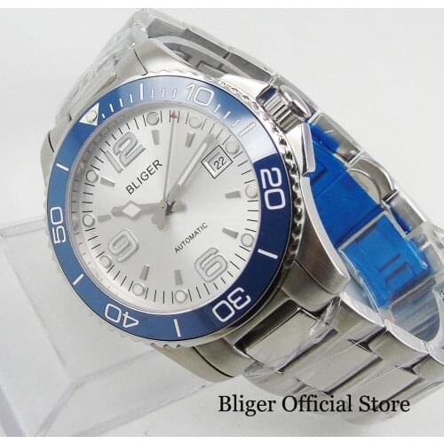 BLIGER Sapphire Crystal Logo/Nologo Luxury 40mm Mens Watch With Automatic Movement Bracelet Buckle Self Winding