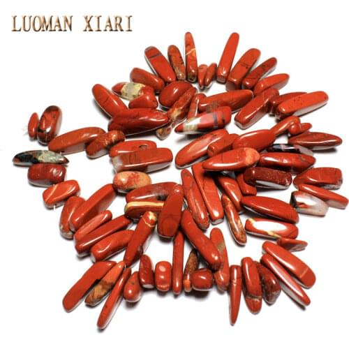 Wholesale 12-20 mm Stick Shape Natural Red Stone Beads DIY For Jewelry Making Necklace Bracelet Material Strand 15