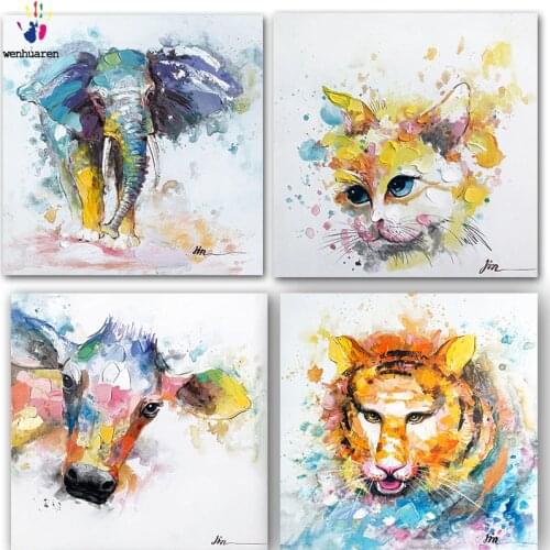 DIY colorings pictures by numbers with colors Abstract paintings of animals picture drawing painting by numbers framed Home