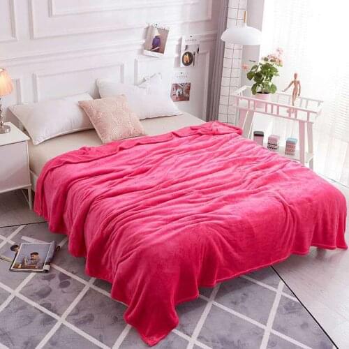 Coral Fleece Flannel Double-Sided Sheets and Blankets keep Warming Comfortable Thick Soft Breathable Multi-Size Solid Color Cozy