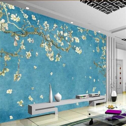 Milofi customized 3D photo mural wallpaper oil painting magnolia flower fashion decoration background wall paper