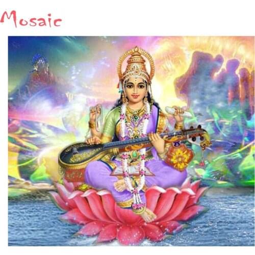 Diamond Painting Full Square/Round drills painting,Goddess Saraswati god Daimond mosaic Picture Embroidery diamond Cross Stitch