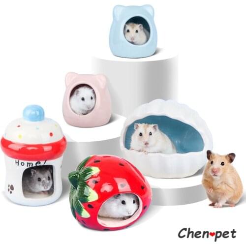 Cute Small Animal House Ceramics Hamster Nest Hedgehog Mini Animal Bed Guinea Pig Hamster Accessories Hedgehog Rabbit Cool Mat